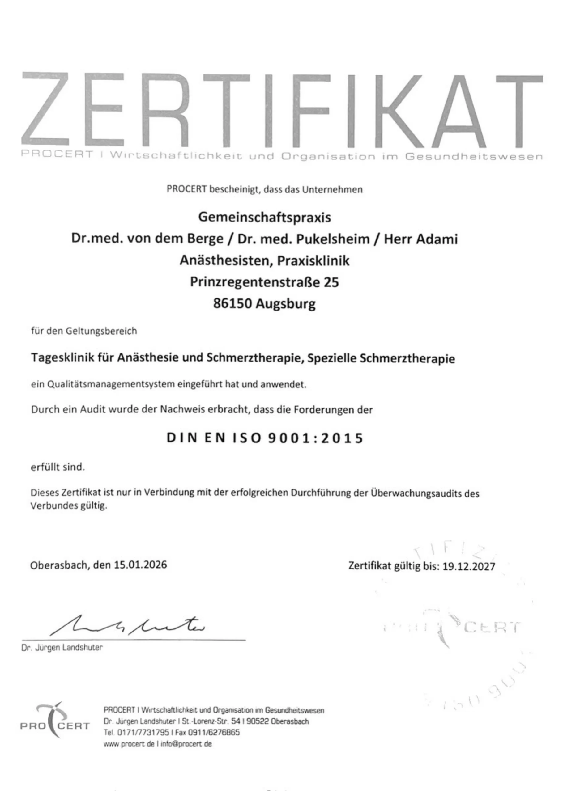 Zertifikat DIN EN ISO 9001